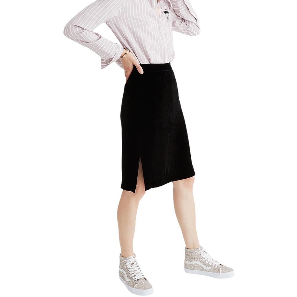 MADEWELL Velvet Pencil Skirt